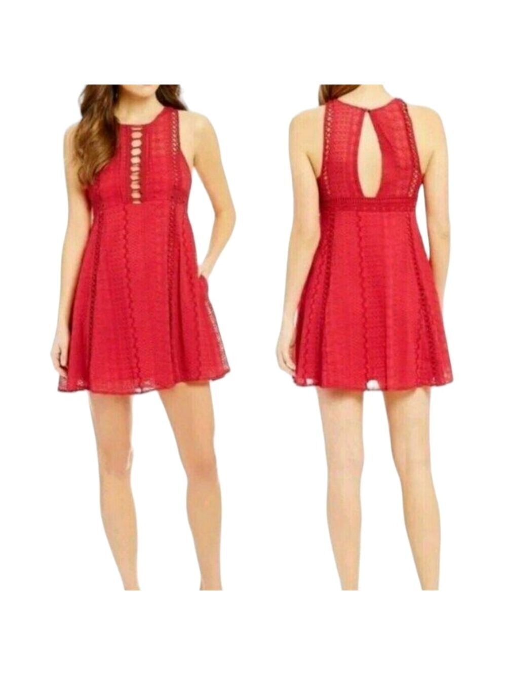 FREE PEOPLE Wherever You Go Crochet Mini Dress Size 2